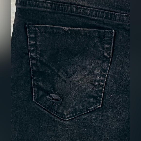 Hudson Kids Washed Black High Rise Straight Jeans Non Wear-Thru Distressing NWT - Picture 5 of 13